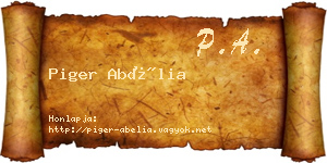 Piger Abélia névjegykártya